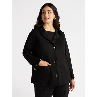 Sweat scuba avec broderie de perles en bas de manches FIORELLA RUBINO