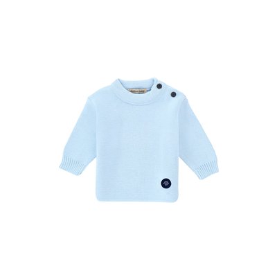 Pull marin uni col rond à boutons FOUESNANT BABY ARMOR-LUX