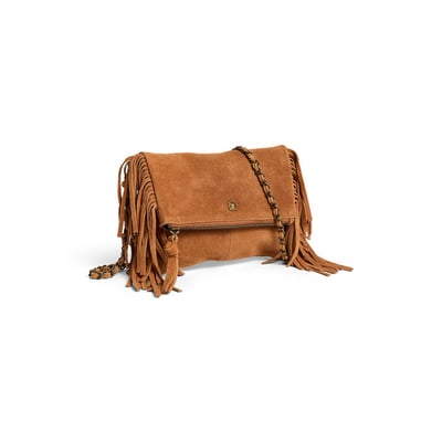 Sac à main à franges, en cuir suédé, Aurora PIECES
