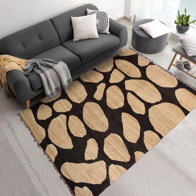 Tapis jute fait main motif rond DUSKIA UN AMOUR DE TAPIS