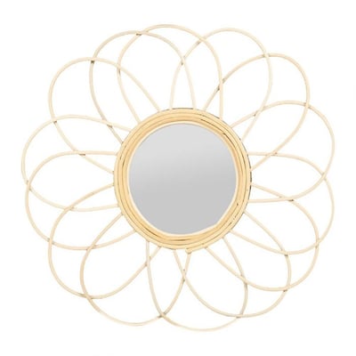 Miroir marguerite rotin D38.5 DECORATIE