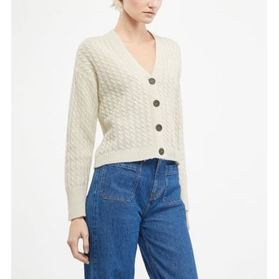 Gilet Court Rina 3 Laine Mélangée Torsadée GALERIES LAFAYETTE