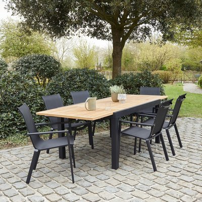 Salon de jardin en teck massif et 6/10 places  BALITECK BERAH GETAH