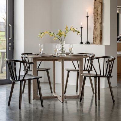 Fallon Smoked Oak Round Dining Table SO'HOME