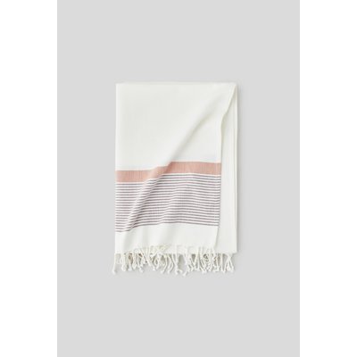 Fouta à bande, 100x180cm, en coton bio MONOPRIX MAISON