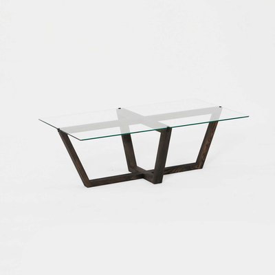 Table basse Onyxale en verre et bois massif TOILINUX