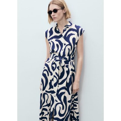 Robe chemisier imprimée avec ceinture MANGO