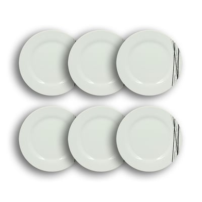 Lot de 6 assiettes desserts en porcelaine 19cm, CARBONE NOVASTYL