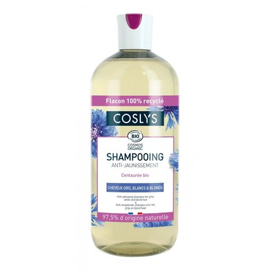 Shampoing anti-jaunissement  Cheveux gris, blancs et blonds  500ml COSLYS