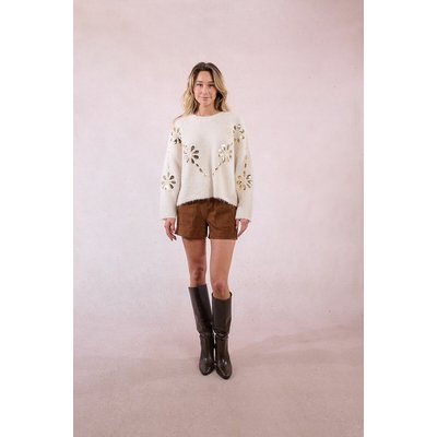 Pull en maille et fleurs sequins MOLLY BRACKEN