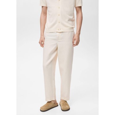 Pantalon lin taille élastique MANGO MAN