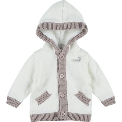 Gros gilet à capuche doublée de polaire écru -  Très bon état P'TIT BISOU