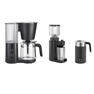 ZWILLING ENFINIGY Broyeur à café + Cafetière à filtre + Mousseur à Lait NOIR ZWILLING