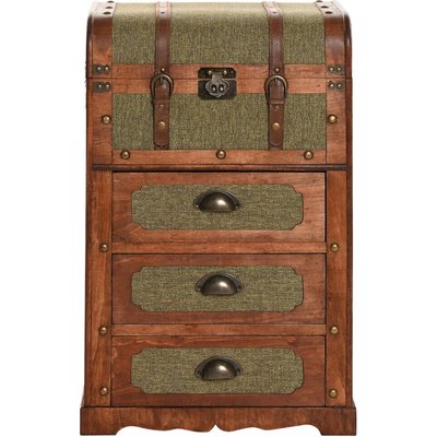 Commode exotique en bois et toile verte élégante RECOLLECTION
