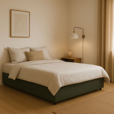 Lit coffre en velours côtelé grosses côtes TERRE DE NUIT