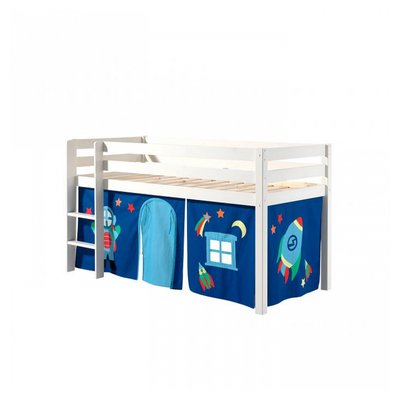 Lit sureleve en avec sommier + Rideau de lit Astro VIPACK