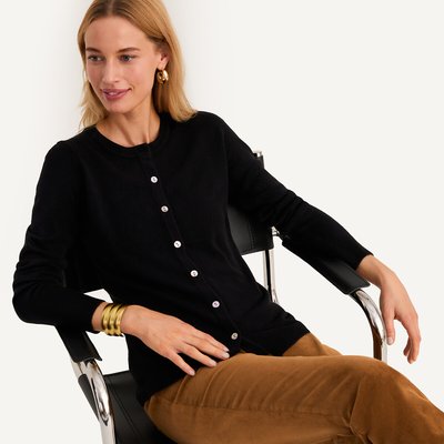Cardigan col rond, en maille toucher très doux ANNE WEYBURN