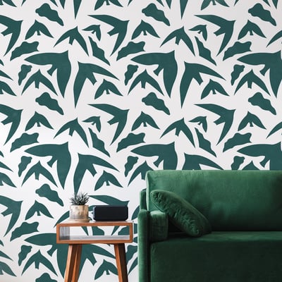 Papier peint panoramique Birds, Vert 255 x 250cm ACTE DECO