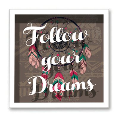 Cadre imprimé attrape-rêves Double - 30 x 30 cm - Follow your Dreams TOILINUX