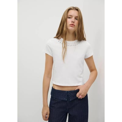 T-shirt coton à clous MANGO TEEN