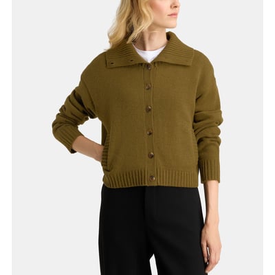 Cardigan droit court fjord maille laine GALERIES LAFAYETTE