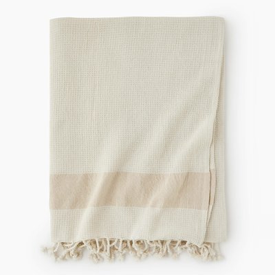 Fouta nid d'abeille, 100x180cm, 100% coton bio MONOPRIX