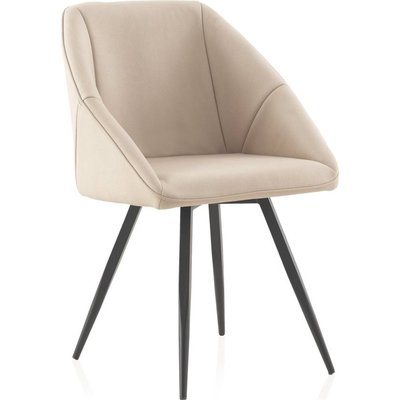 Fauteuil  tissu imitation cuir pieds métal  élégant RECOLLECTION