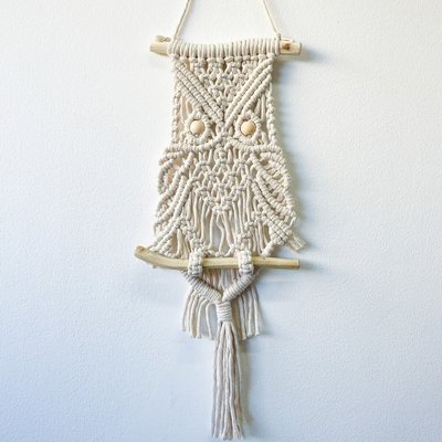 Decoração de parede em macramé CORUJA, Macramar MACRAMAR