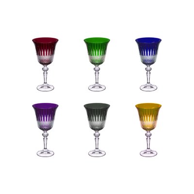 Lot De 6 Verres À Pied En Cristal Taillé - 22 Cl TABLE PASSION