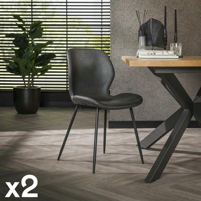 Chaise grise (lot de 2) MELBOURNE PIER IMPORT