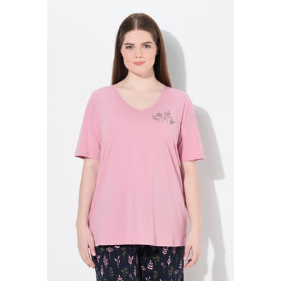 T-shirt de pyjama en coton bio. Col en V ULLA POPKEN