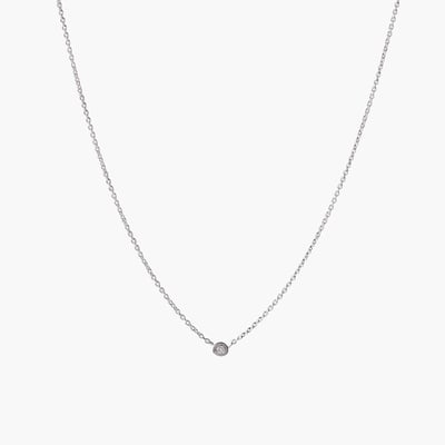 Collier fin argent 925 serti d'un Diamant 0.03 Carat BALABOOSTE
