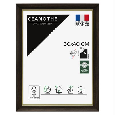Cadre Photo Ébène Doré 30x40 Cm Marron Résine Recyclée LUNA CEANOTHE