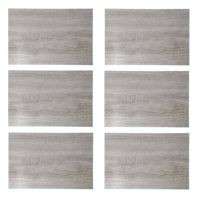 Lot de 6 sets de table rectangulaire Bois gris SECRET DE GOURMET