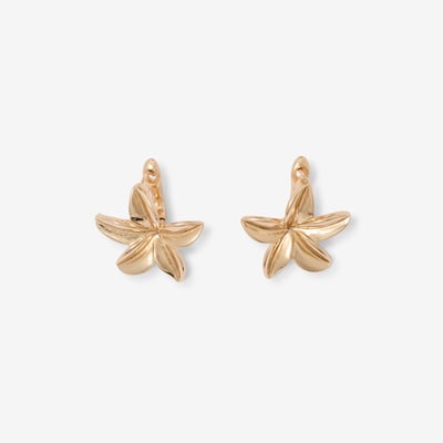 Boucles d'oreilles fleurs tropicales dorées BALABOOSTE