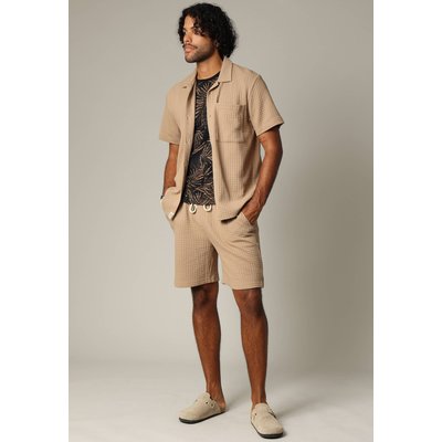 Short en coton gaufré à la taille élastiquée avec cordon NOLAN DEELUXE
