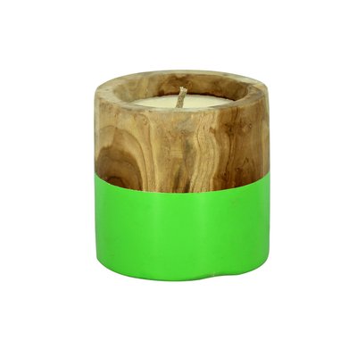 Bougie pot en teck NOW'S HOME
