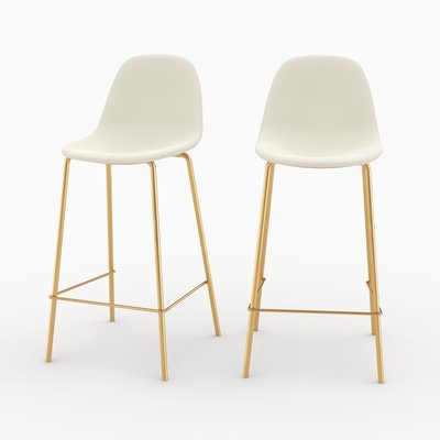 Lot de 2 chaises pour îlot central 65 cm en cuir synthétique - HENRIK RENDEZ-VOUS DÉCO