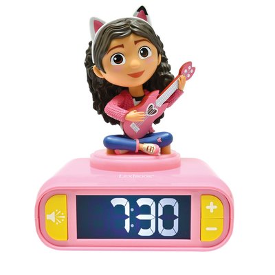 Réveil avec Veilleuse Lumineuse Gabby Dollhouse en 3D LEXIBOOK