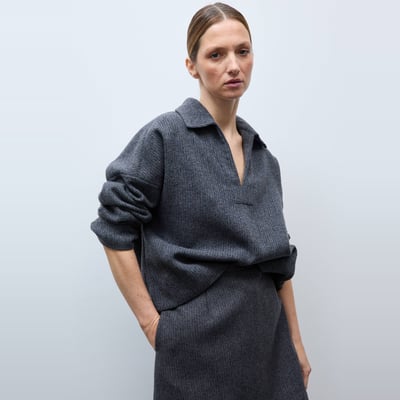 Top manches longues uni contenant de la laine MONOPRIX