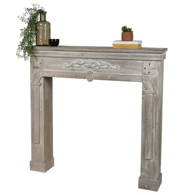 Contour de cheminée bois Cottage bois naturel céruse DECORATIE