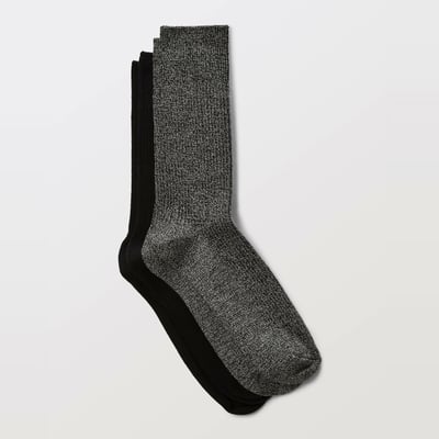 Lot de 2 chaussettes à côte en coton MONOPRIX