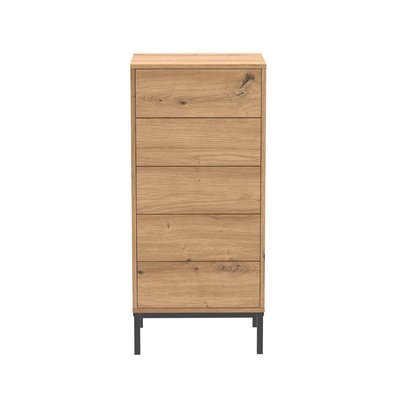 Chiffonnier 5 tiroirs avec pieds en métal H100 cm - LENNY CALICOSY