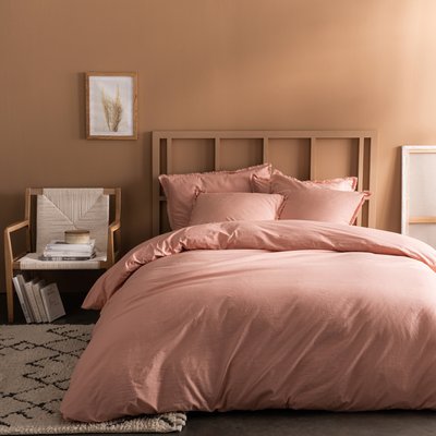 Housse de couette unie en coton, COTON LAVÉ MATT ET ROSE