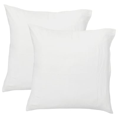 Set de 2 taies d'oreiller unies en coton, GAZE DE COTON MATT ET ROSE