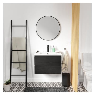 Meuble simple +vasque+robinet+miroir SORRENTO MOB IN