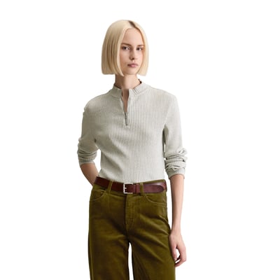 Demi-manches longues zippées slim en jersey côtelé MARC O’POLO DENIM