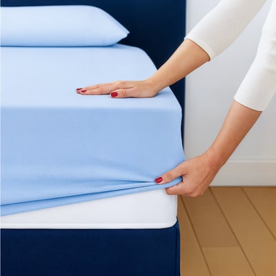 Drap Housse 2 en 1 - Alèse Imperméable intégrée - Coloris Sable DODO