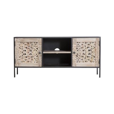 Meuble TV en bois de manguier blanchi  LILA MADE IN MEUBLES 