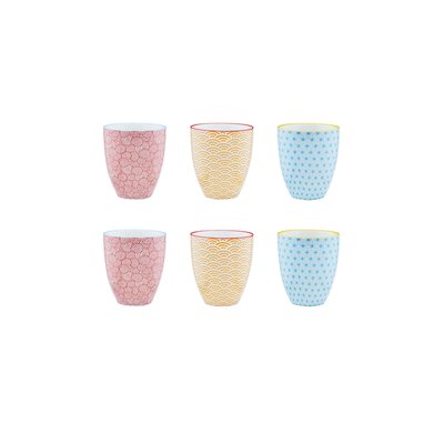 Lot de 6 mugs en porcelaine, PATTERN BJORN